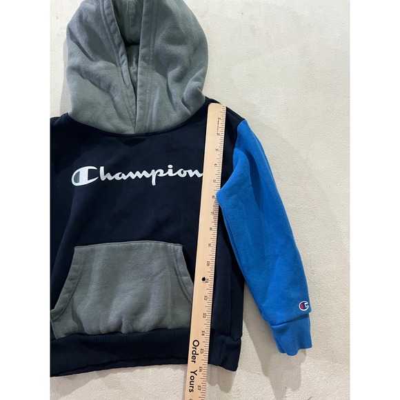 Kids Champion Hoodie Sweatshirt Jogger Pants Set Navy Blue Blue Grey Size 5 - Picture 4 of 12